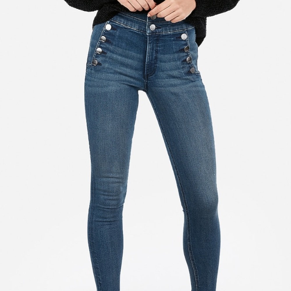 *LIKE NEW* Express High Waisted Ankle Jeans
